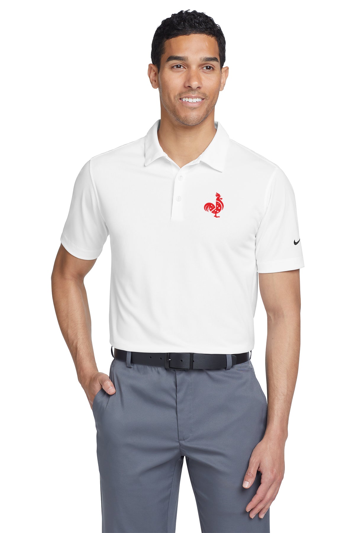 Saroki's Chicken - Embroidered Nike Dri-FIT Vertical Mesh Polo