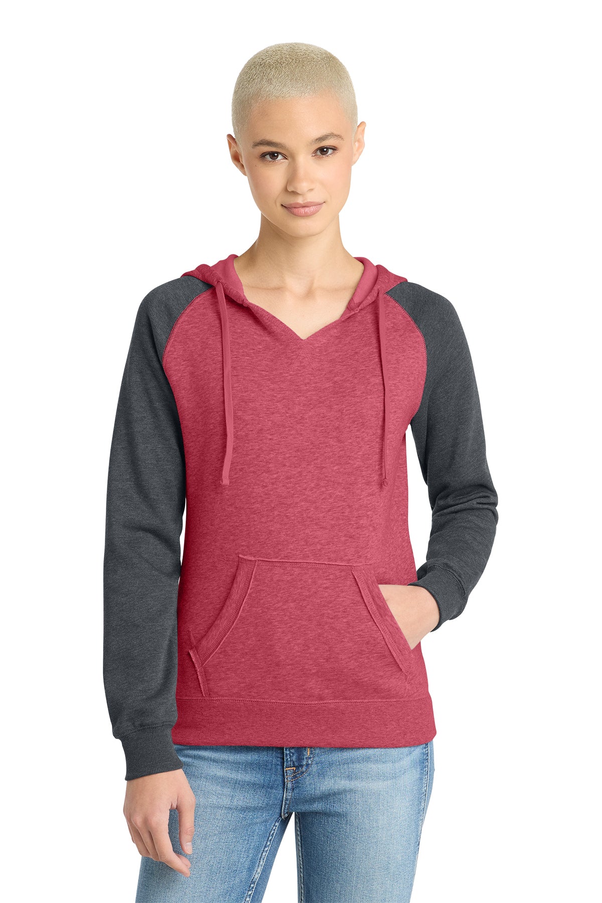 Women's Lightweight Fleece Raglan Hoodie Embroidery