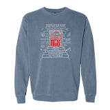 New City School - Red Door Print  - Comfort Colors Crewneck Sweatshirt
