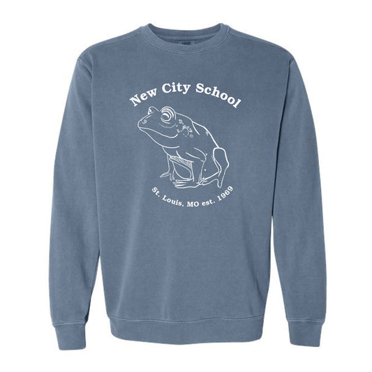 New City School - Frog Print  - Comfort Colors Crewneck Sweatshirt