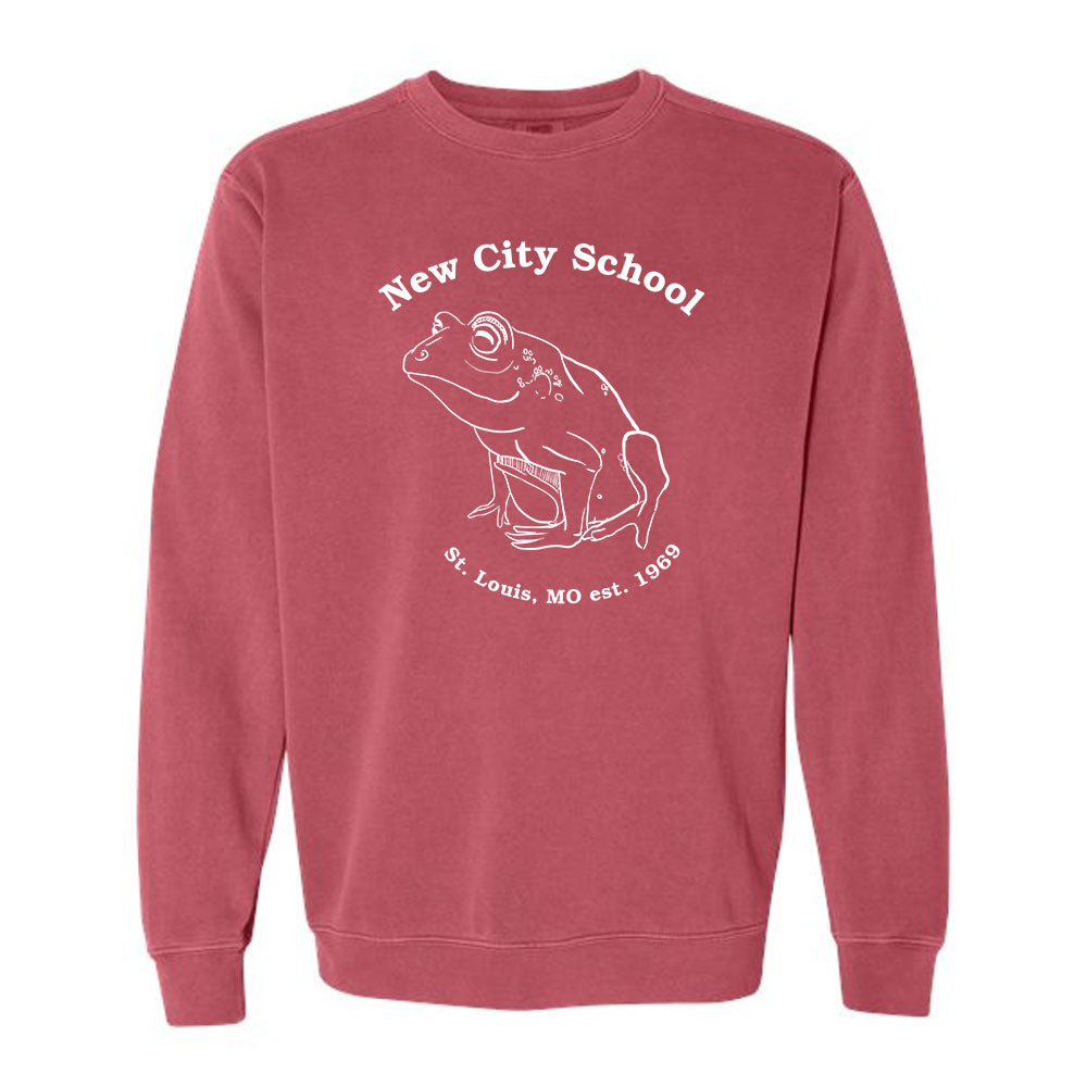 New City School - Frog Print  - Comfort Colors Crewneck Sweatshirt