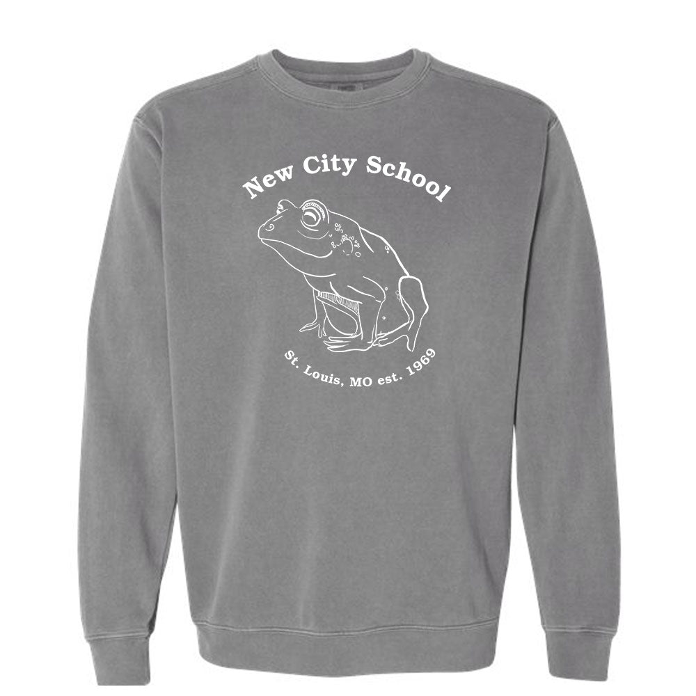 New City School - Frog Print  - Comfort Colors Crewneck Sweatshirt