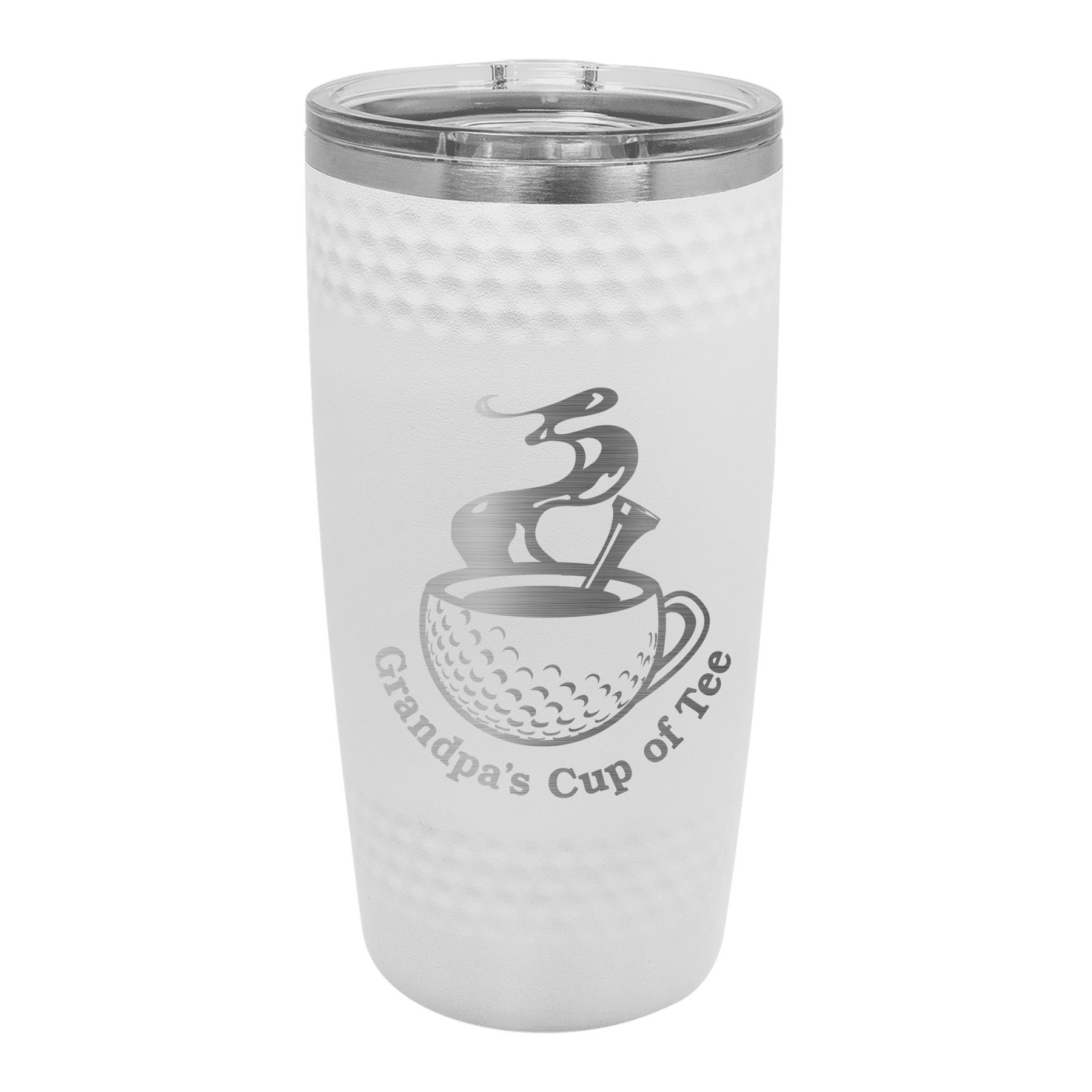 Golfer's Engraved Polar Camel 20 oz. White Dimpled Tumbler