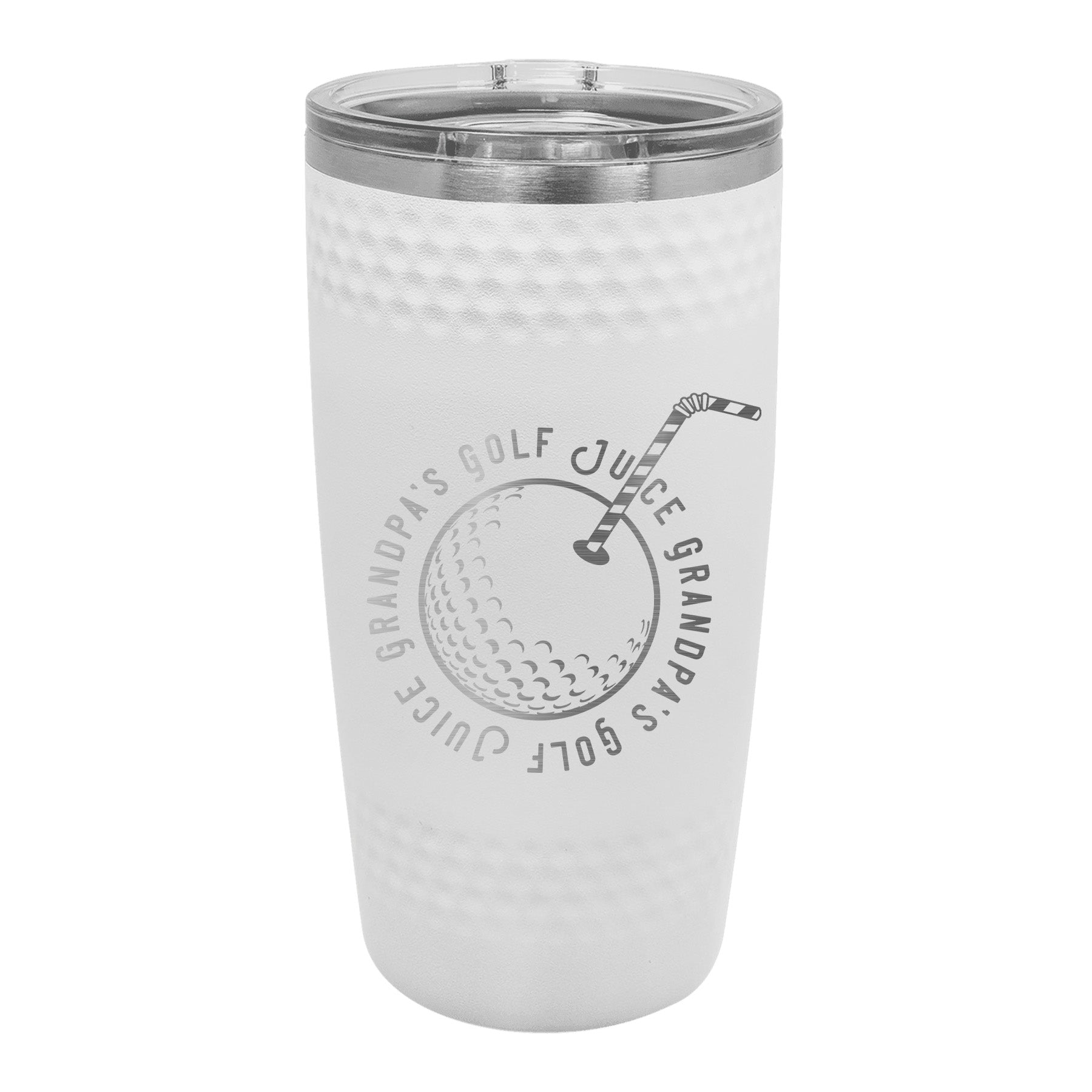 Golfer's Engraved Polar Camel 20 oz. White Dimpled Tumbler