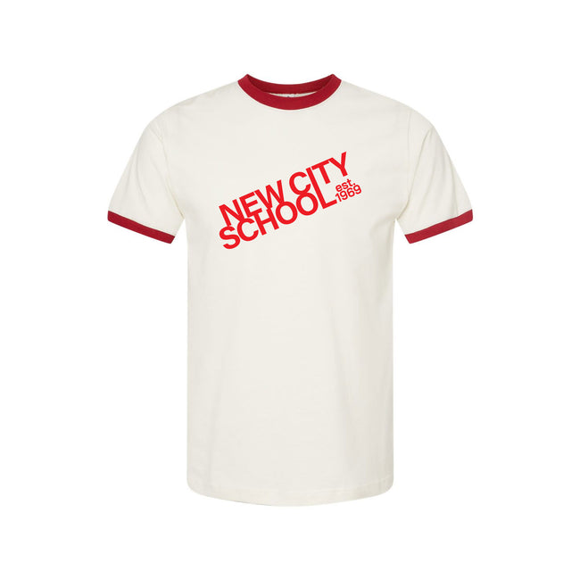 New City School - Diagonal Unisex Tulex Fine Jersey Ringer Tee