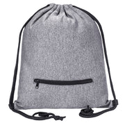 Custom Mélange Drawstring Gym Bag With Zipper Pocket