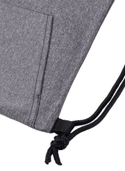 Embroidery Mélange Drawstring Gym Bag With Quick-Access Pocket