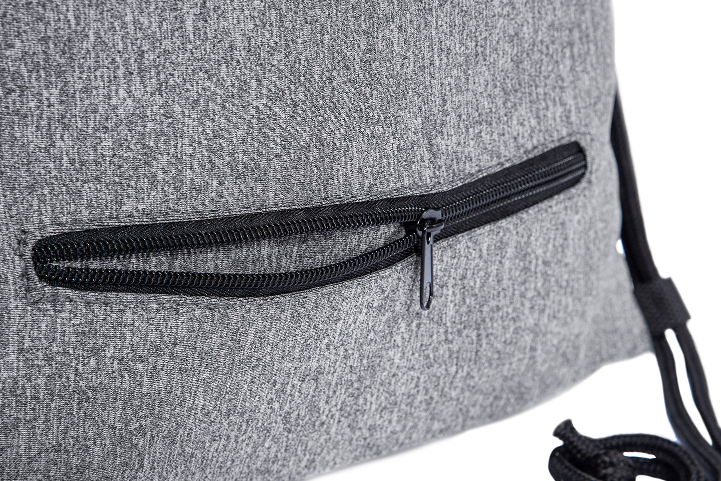 Custom Mélange Drawstring Gym Bag With Zipper Pocket