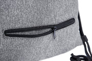 Custom Mélange Drawstring Gym Bag With Zipper Pocket