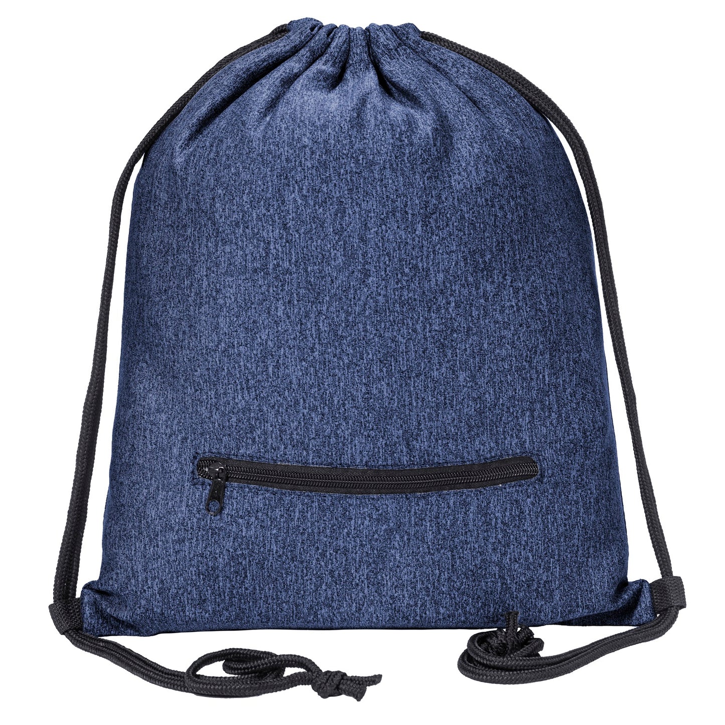 Custom Mélange Drawstring Gym Bag With Zipper Pocket