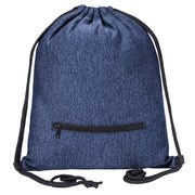 Custom Mélange Drawstring Gym Bag With Zipper Pocket