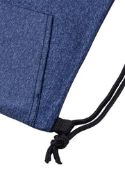 Embroidery Mélange Drawstring Gym Bag With Quick-Access Pocket
