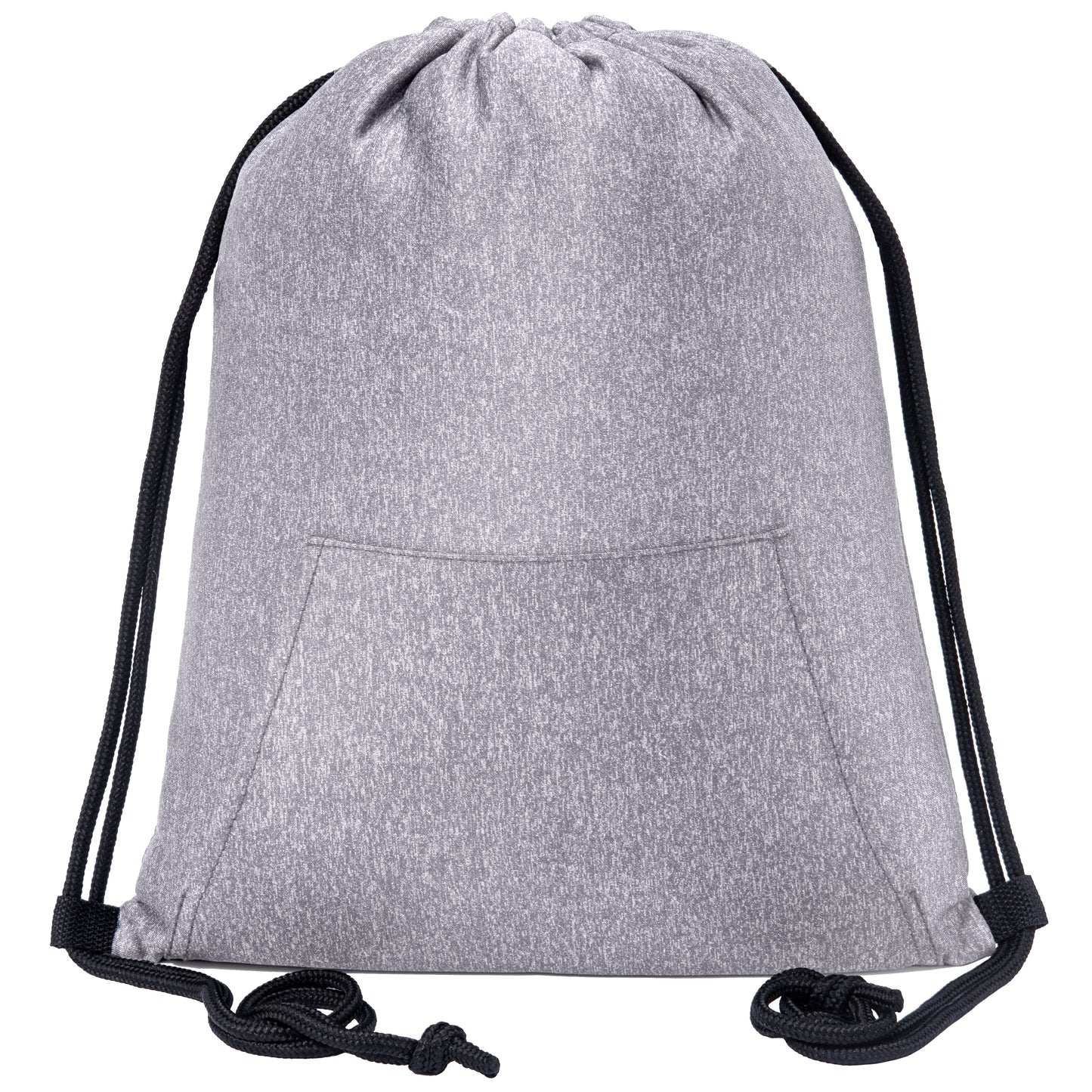 Custom Mélange Drawstring Gym Bag With Quick-Access Pocket