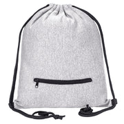 Custom Mélange Drawstring Gym Bag With Zipper Pocket