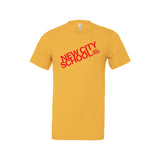 New City School - Diagonal Design - Bella + Canvas Unisex Cotton/Polyester Blend T-Shirt