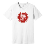 New City School - Red Circle  - Bella + Canvas Unisex Cotton/Polyester Blend T-Shirt - Printed