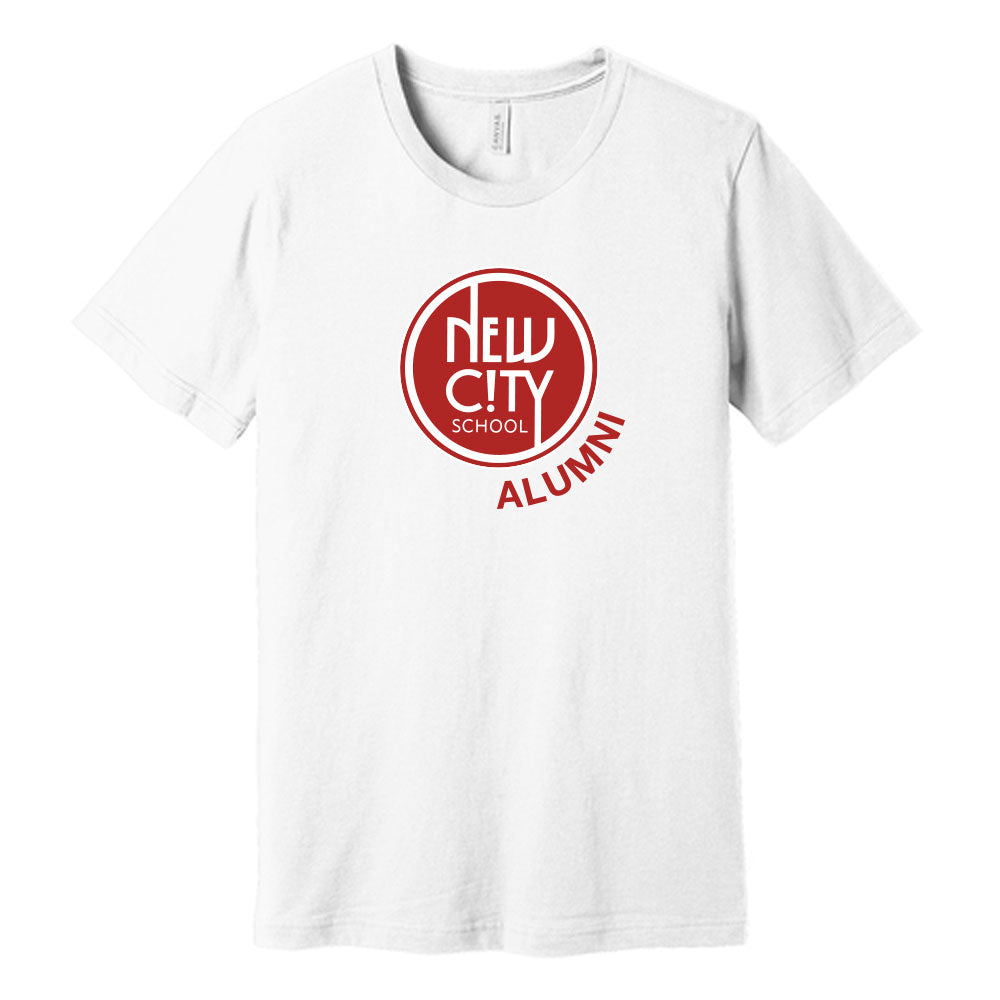New City School - Alumni Circle Logo  - Bella + Canvas Unisex Cotton/Polyester Blend T-Shirt - Printed