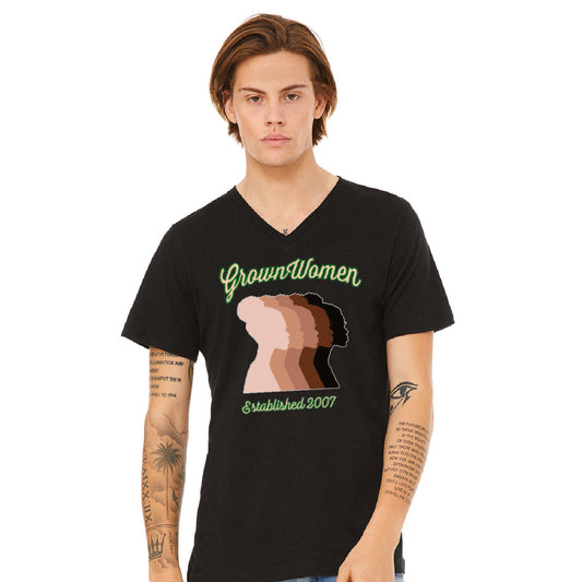 Grown Women - Bella + Canvas Unisex Cotton/Polyester Blend V-Neck T-Shirt