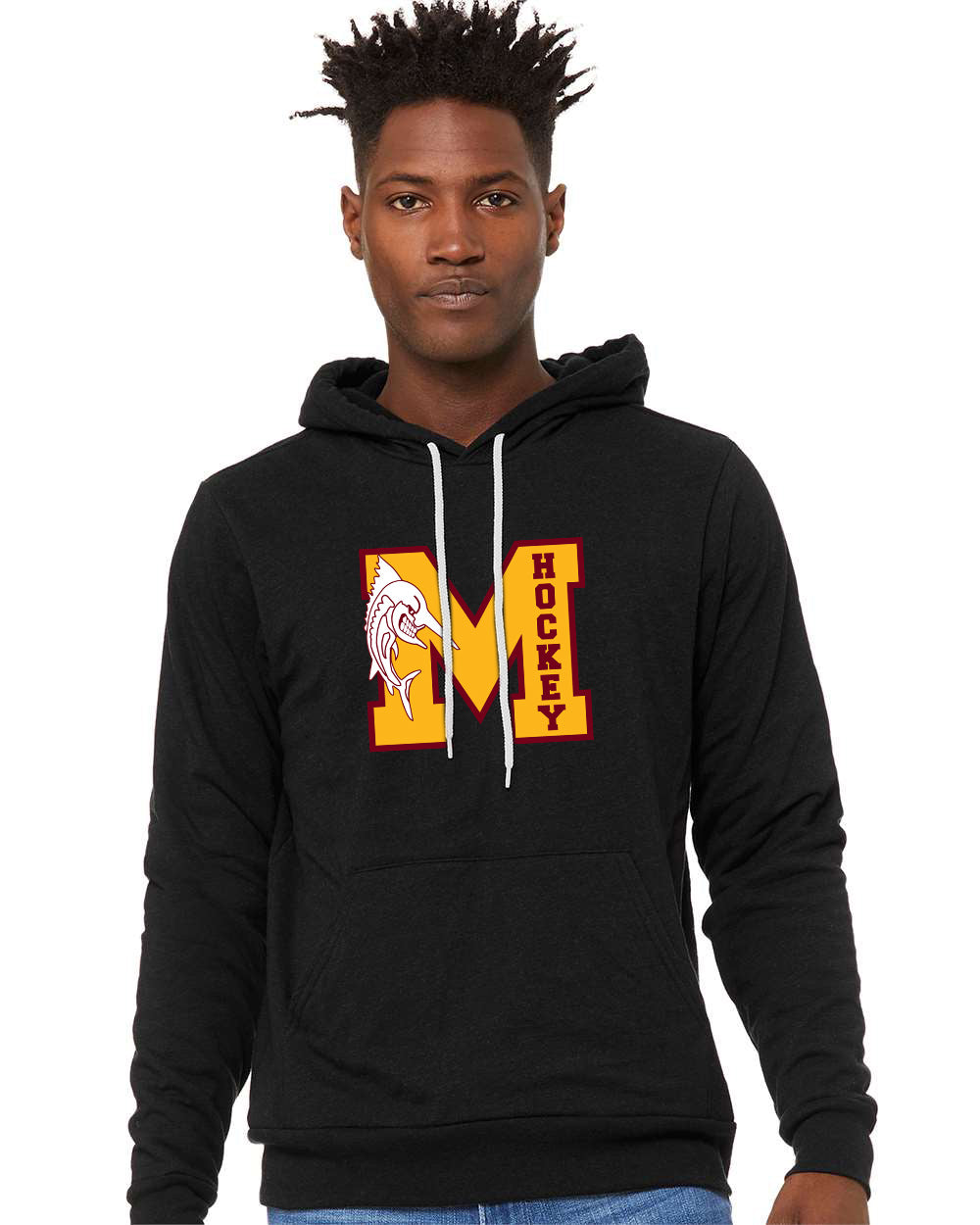 Mercy High School -  Hockey - Bella + Canvas Adult/Unisex Sponge Fleece Pullover Hoodie