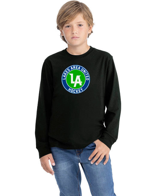 Lakes United Hockey Youth Long Sleeve 100% Cotton Shirt Printed