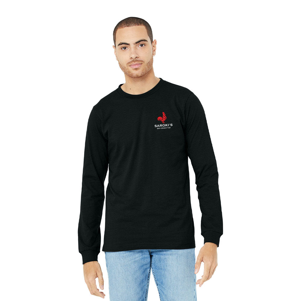 Saroki's Chicken Staff - Printed Bella Canvas Apparel Unisex Long Sleeve CVC Tee