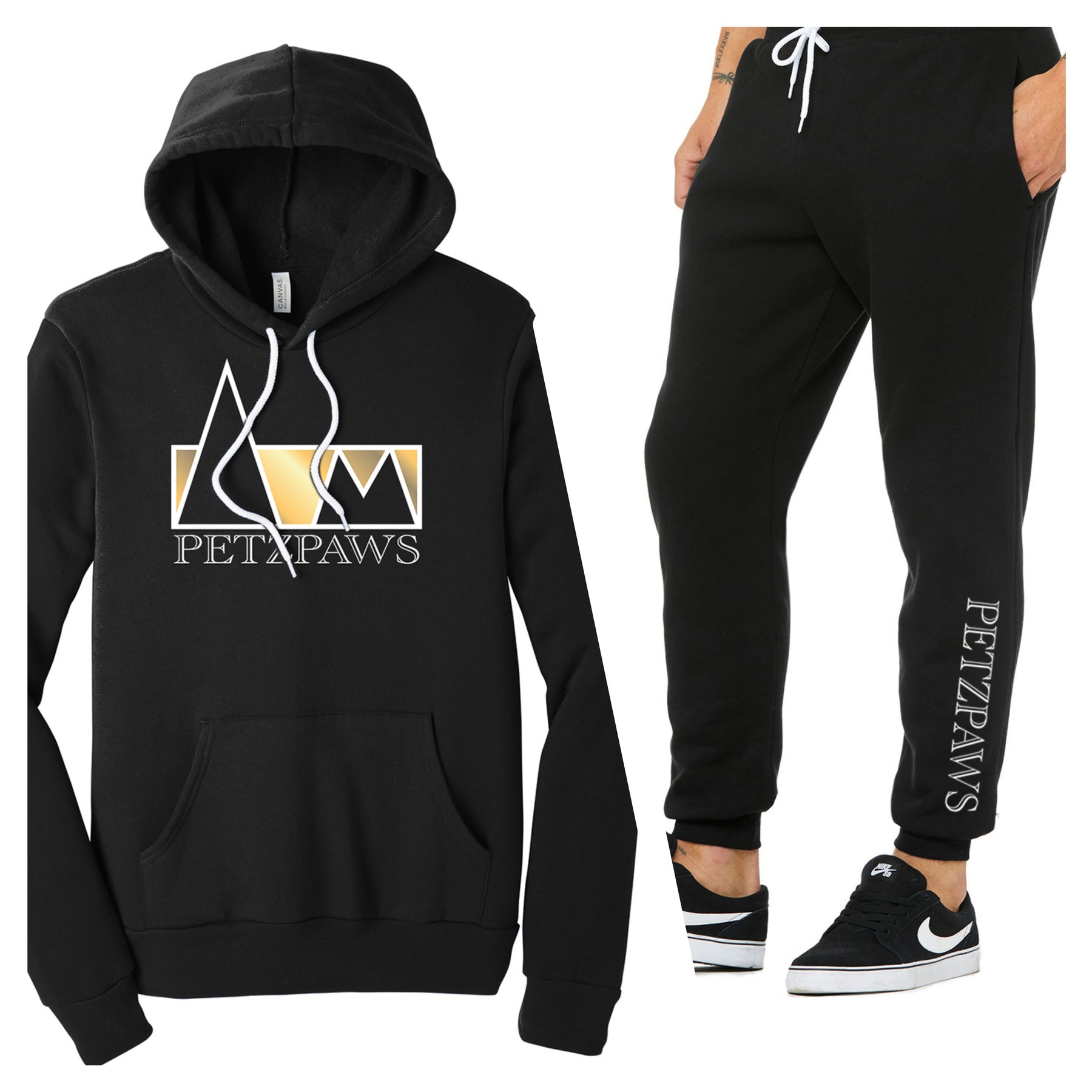 Petzpaws - Black Bella+Canvas Unisex  Printed Jogger Set