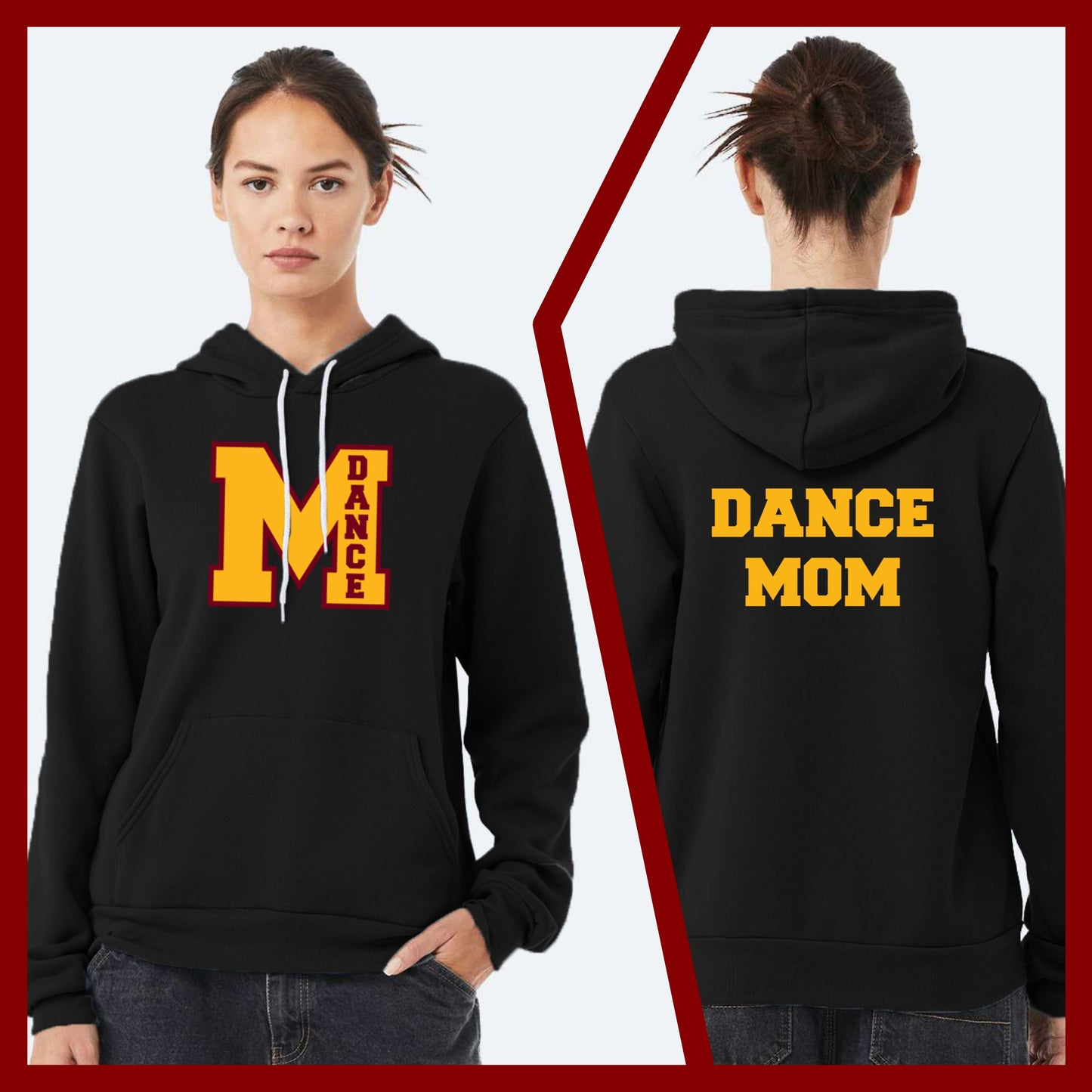Mercy Varsity Dance - MOM/DAD Bella+Canvas Unisex Sponge Fleece Hoodie (Double Sided)