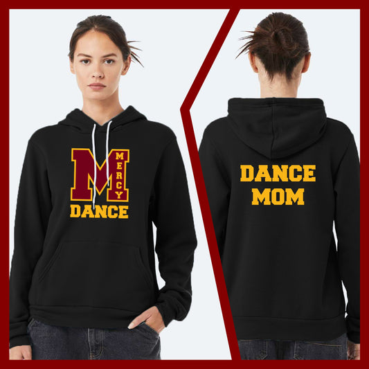 Mercy Varsity Dance - MOM/DAD Bella+Canvas Unisex Sponge Fleece Hoodie (Double Sided)