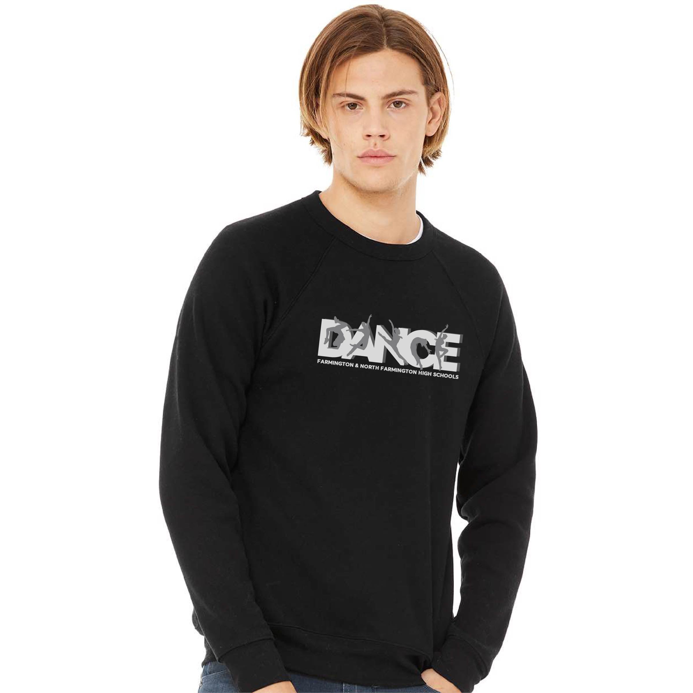 Farmington Hills High School Dance Program - Unisex Cotton/Polyester Fleece Raglan Crewneck Sweatshirt