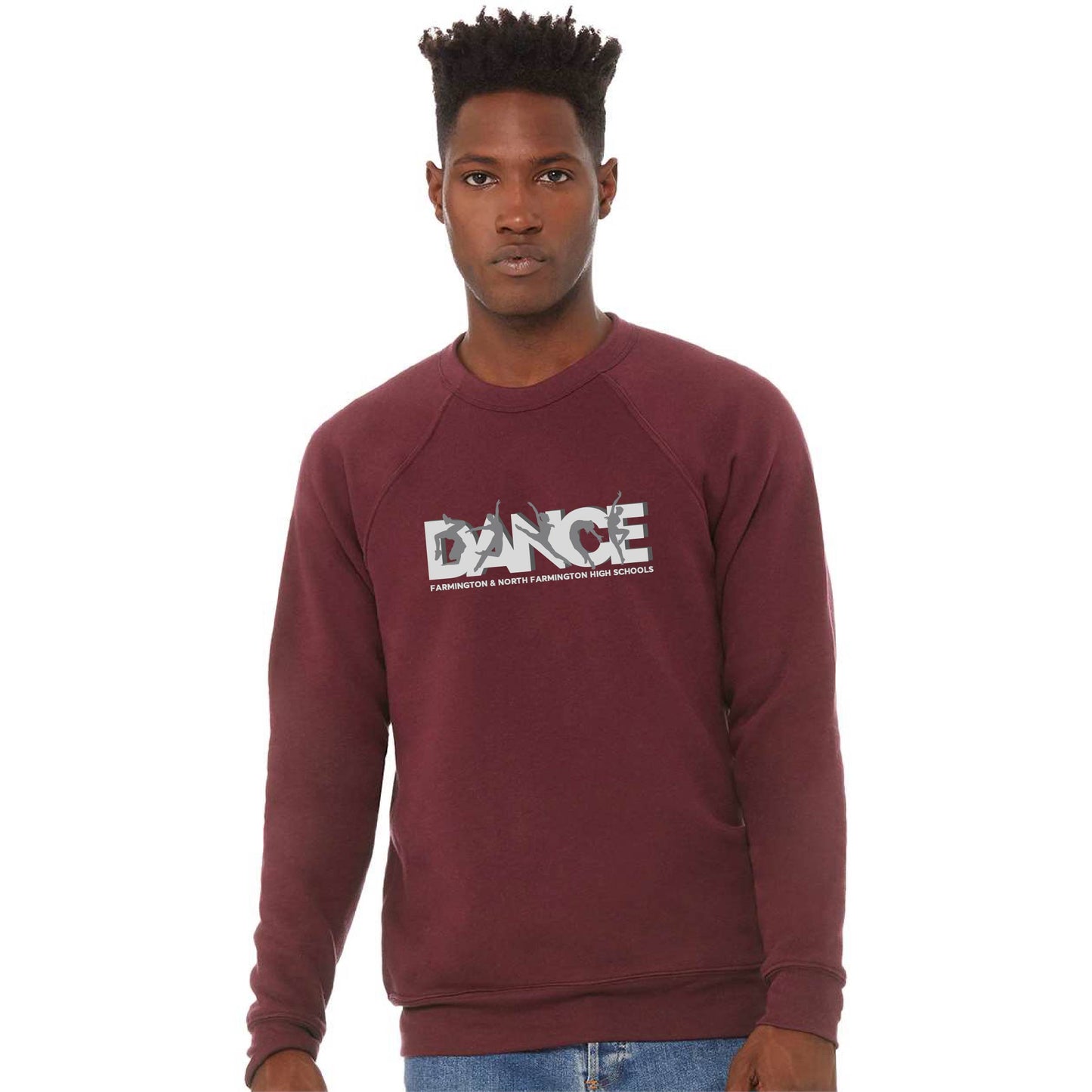 Farmington Hills High School Dance Program - Unisex Cotton/Polyester Fleece Raglan Crewneck Sweatshirt
