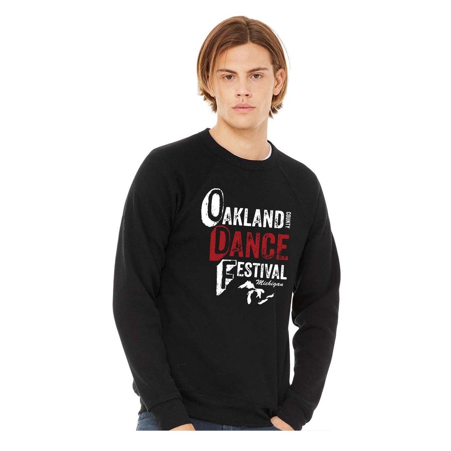 POP-Oakland Dance Festival - Crewneck Sweatshirt BELLA+CANVAS Unisex Cotton/Polyester Fleece Raglan