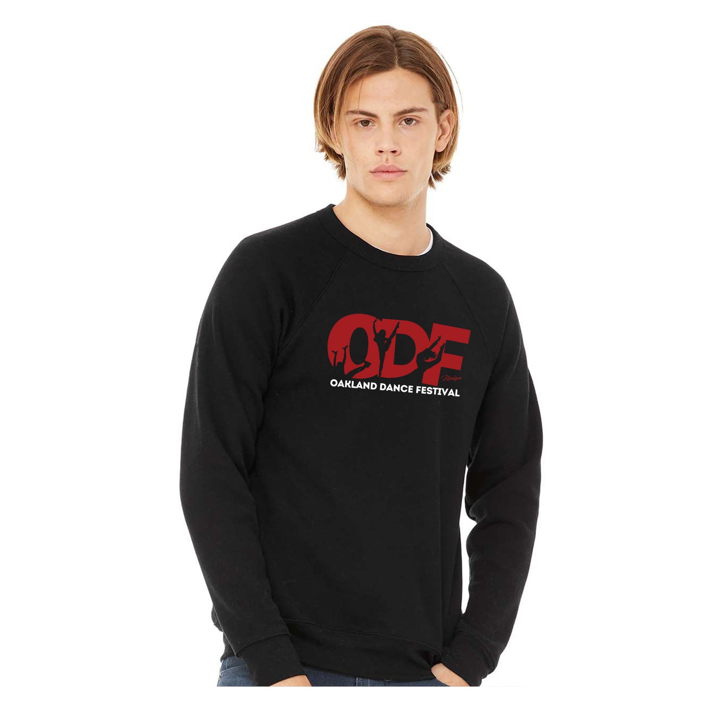 Oakland Dance Festival - BELLA+CANVAS Unisex Cotton/Polyester Fleece Raglan Crewneck Sweatshirt