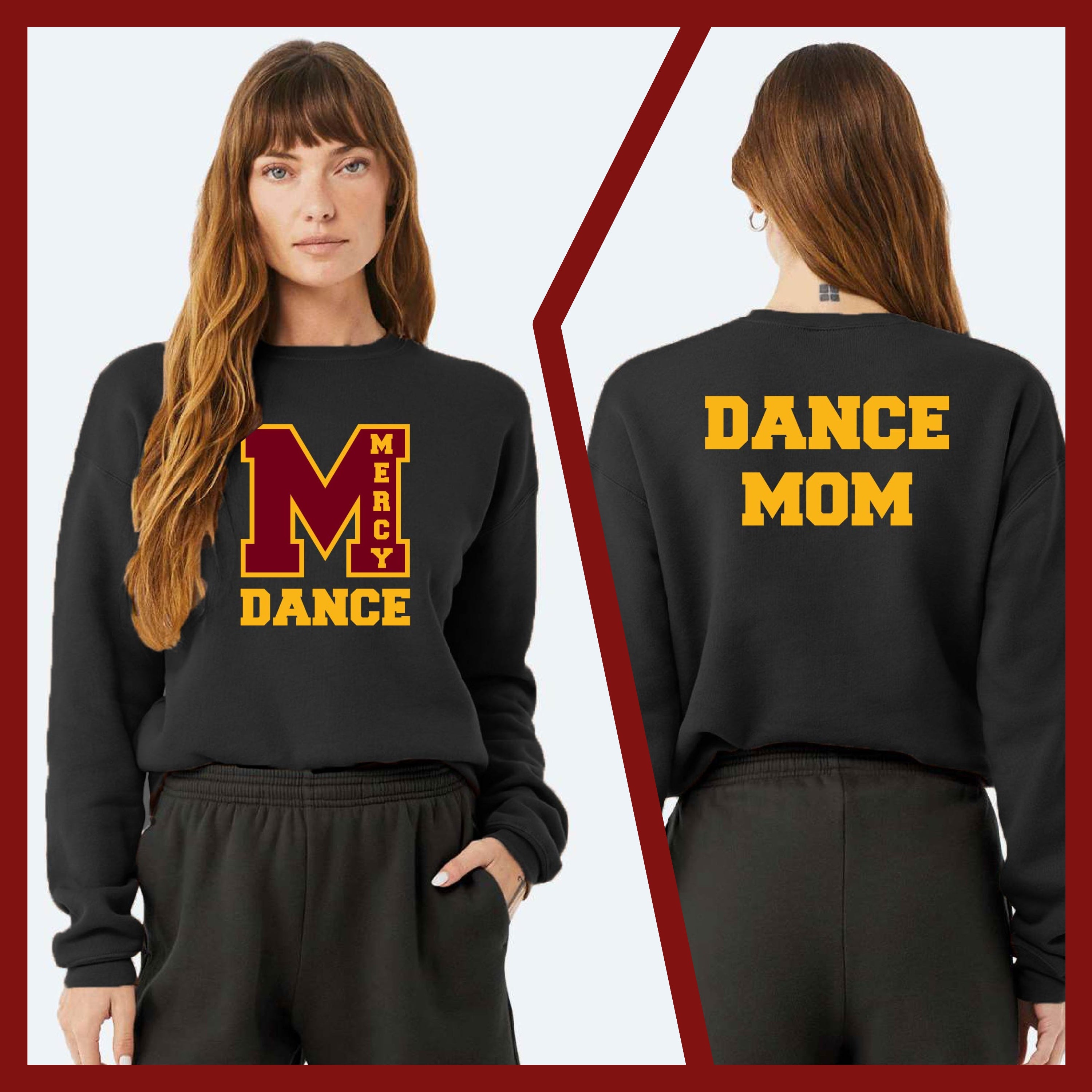 Mercy Varsity Dance - MOM/DAD Bella+Canvas Unisex Drop Shoulder Sweatshirt (Double Sided)