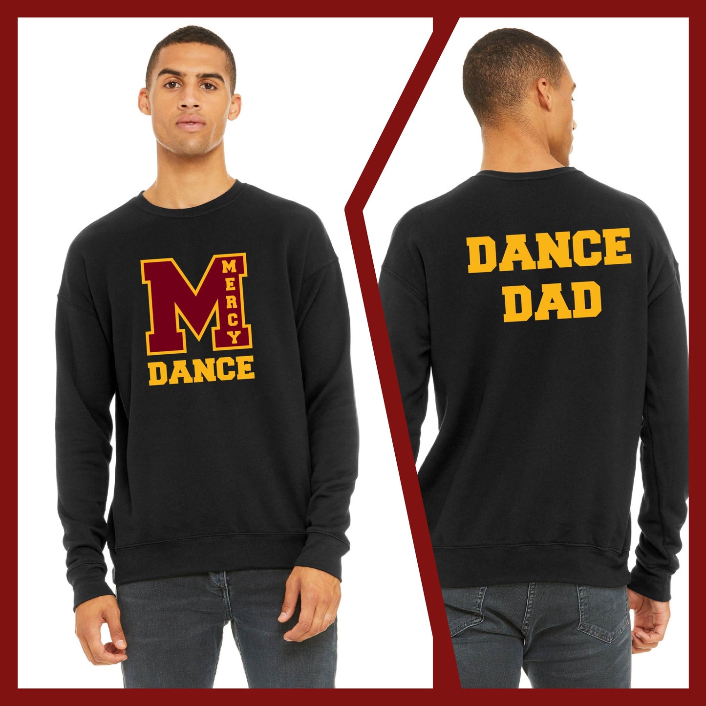 Mercy Varsity Dance - MOM/DAD Bella+Canvas Unisex Drop Shoulder Sweatshirt (Double Sided)