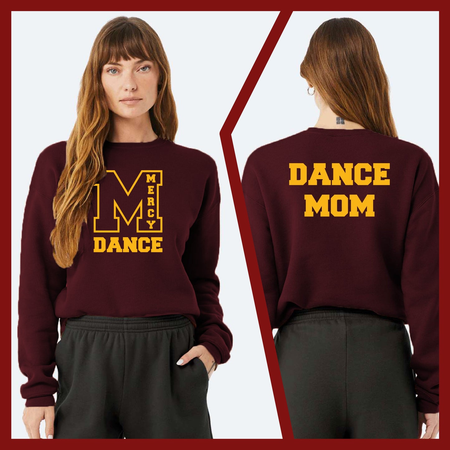 Mercy Varsity Dance - MOM/DAD Bella+Canvas Unisex Drop Shoulder Sweatshirt (Double Sided)