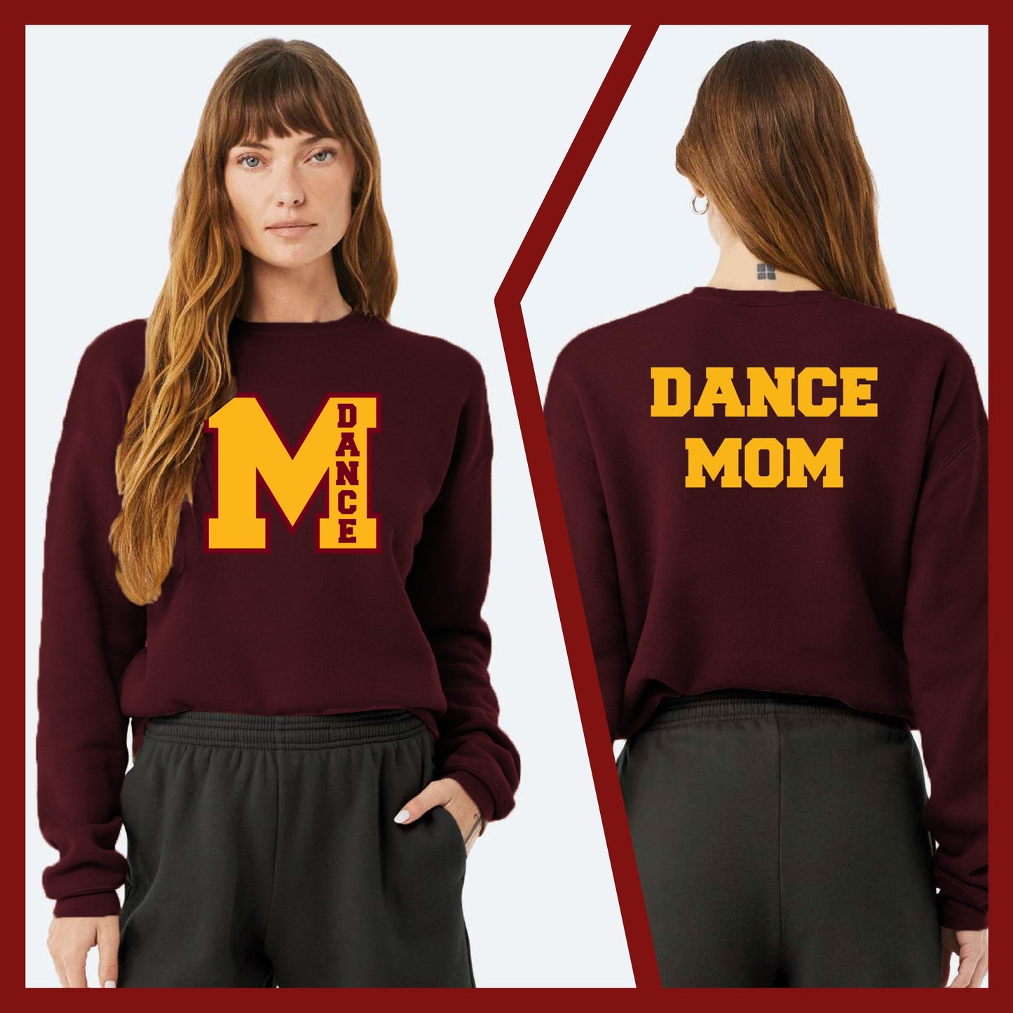 Mercy Varsity Dance - MOM/DAD Bella+Canvas Unisex Drop Shoulder Sweatshirt (Double Sided)