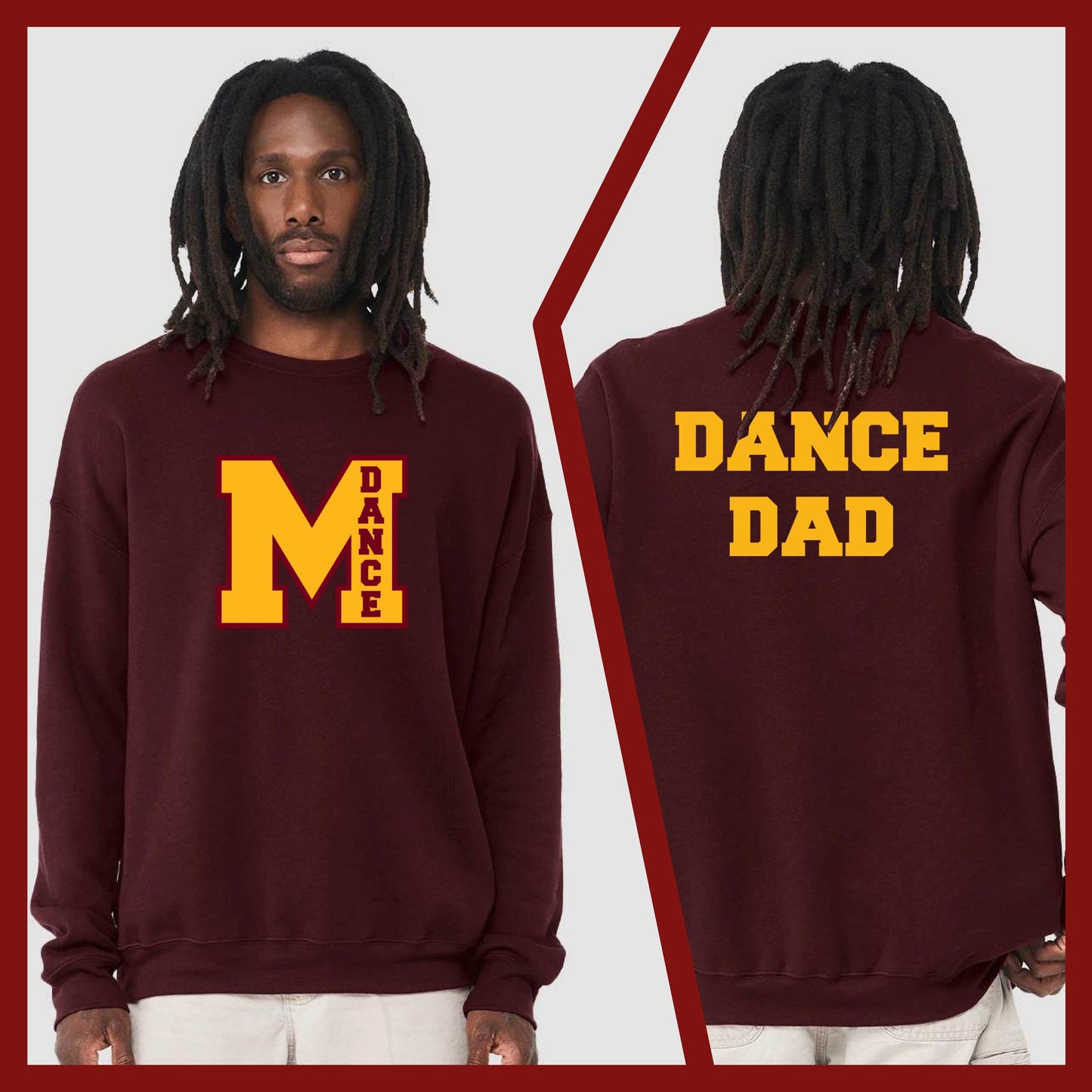 Mercy Varsity Dance - MOM/DAD Bella+Canvas Unisex Drop Shoulder Sweatshirt (Double Sided)