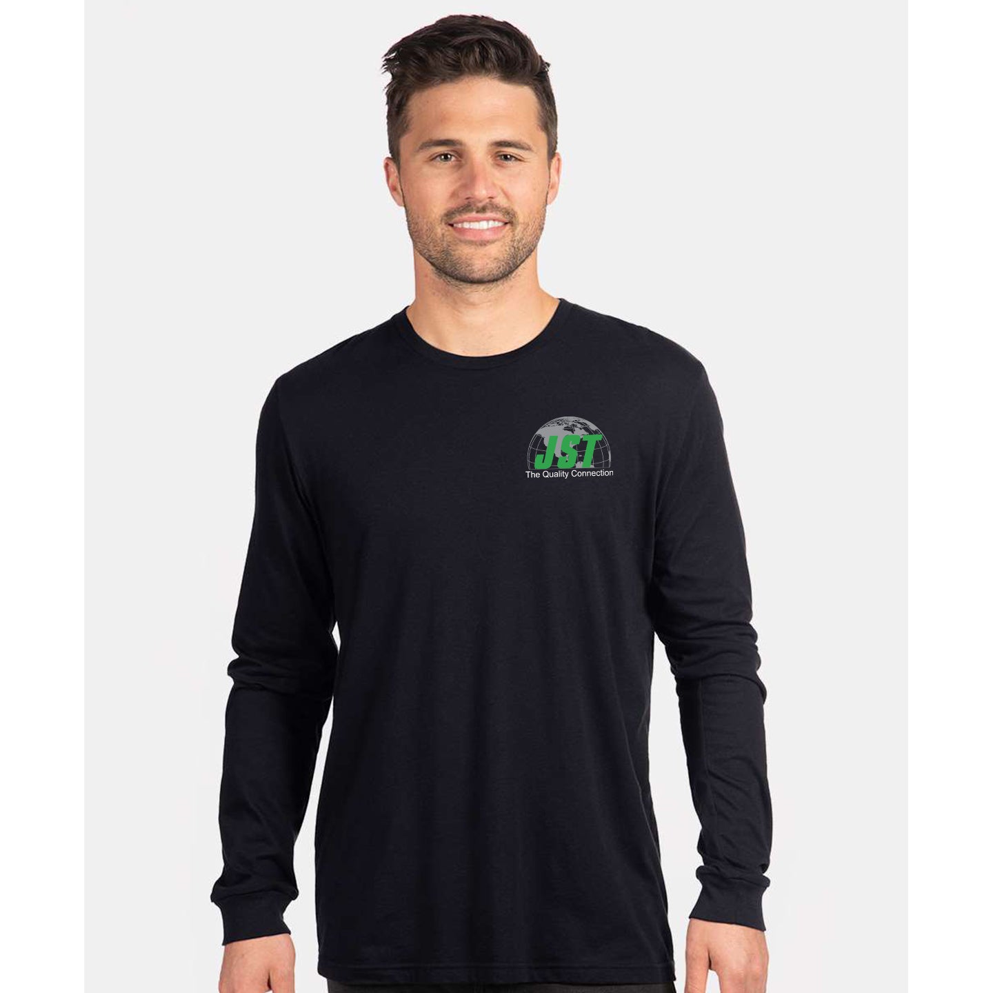 JST - Unisex Blended Long Sleeve T-Shirt Printed with Crest Logo