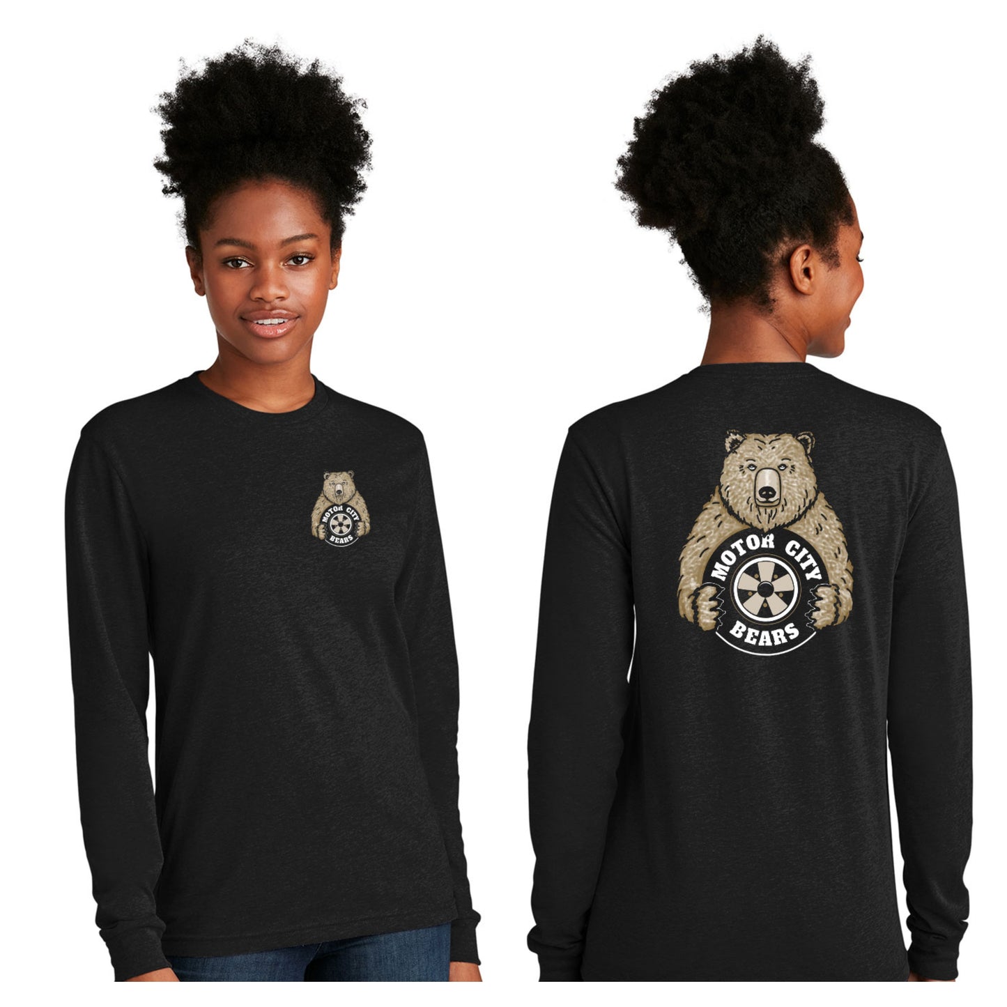 Motor City Bears -  2-Sided Next Level Unisex Blend Long Sleeve Tee