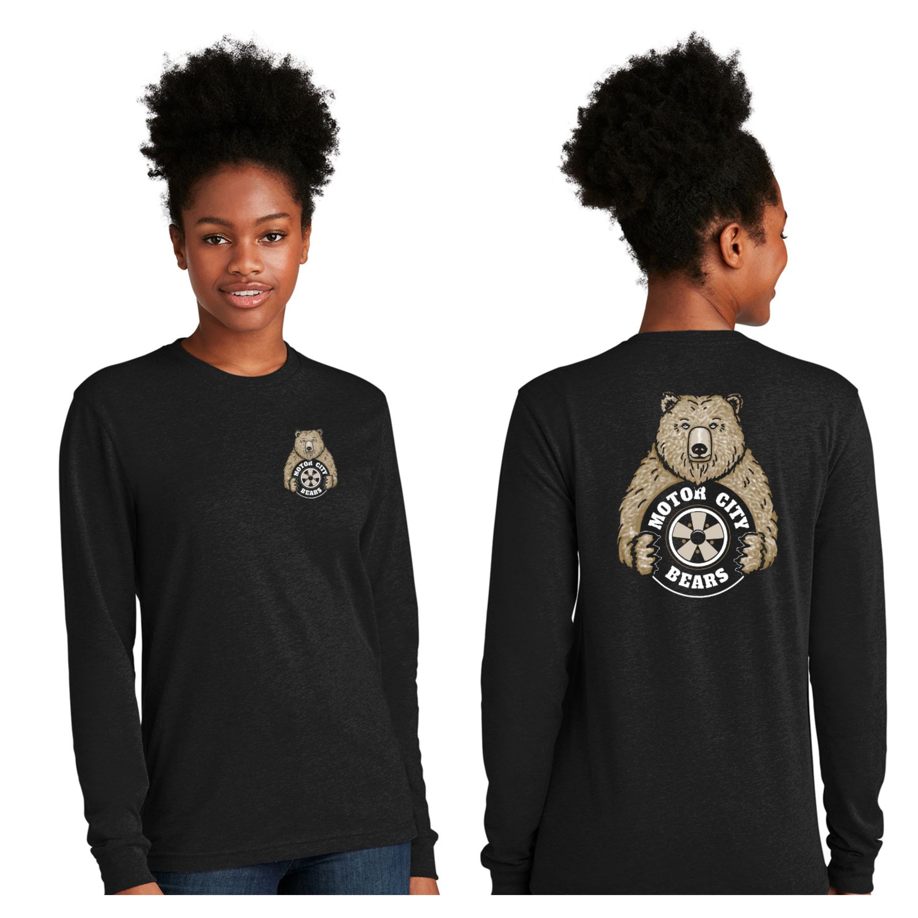 Motor City Bears -  2-Sided Next Level Unisex Blend Long Sleeve Tee