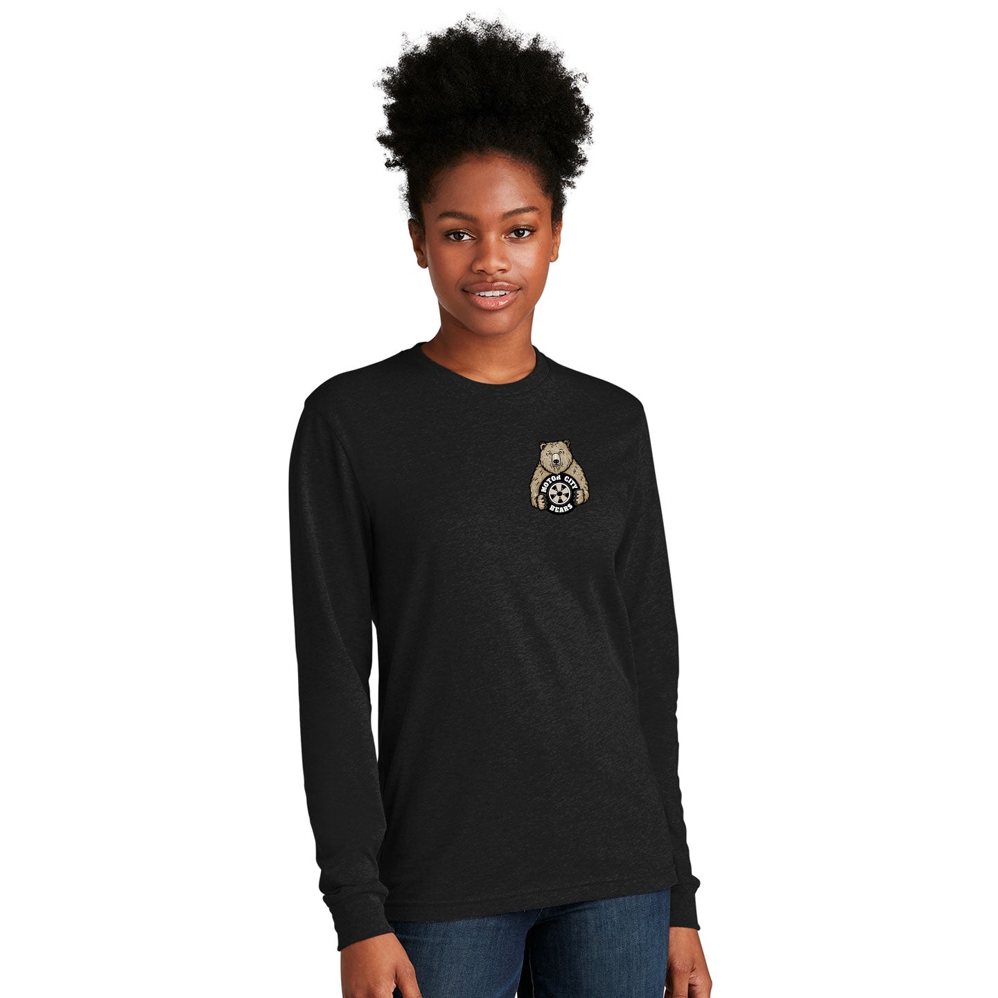Motor City Bears -  Printed Crest Next Level Unisex Blend Long Sleeve Tee