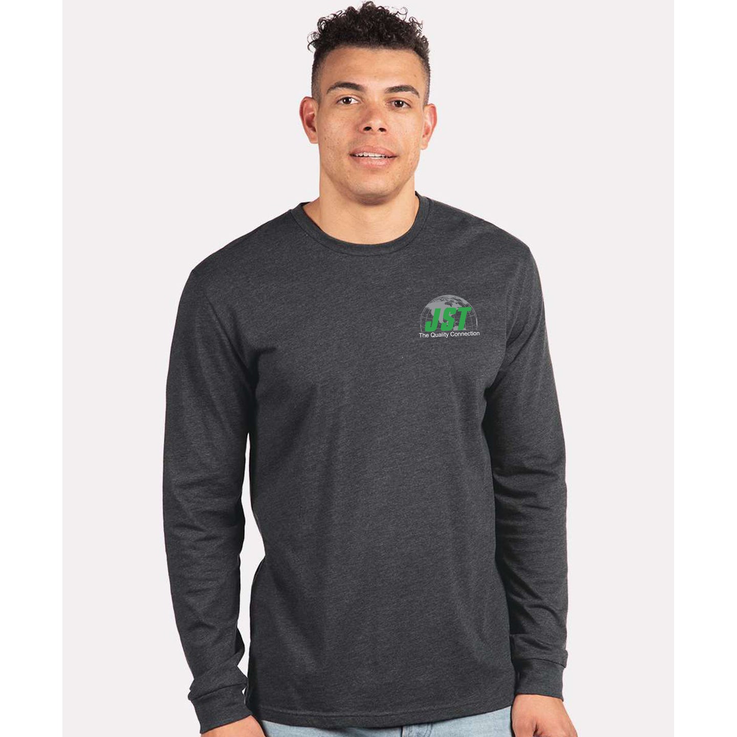 JST - Unisex Blended Long Sleeve T-Shirt Printed with Crest Logo