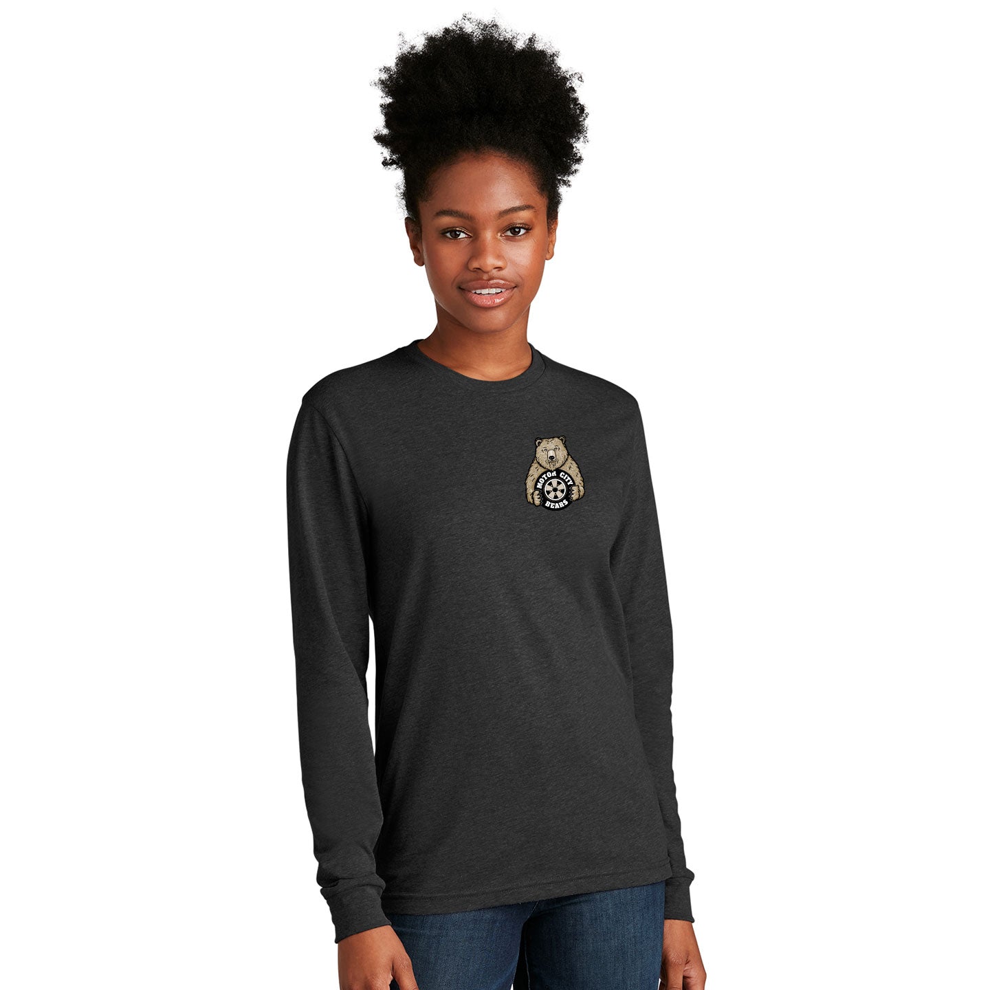 Motor City Bears -  Printed Crest Next Level Unisex Blend Long Sleeve Tee
