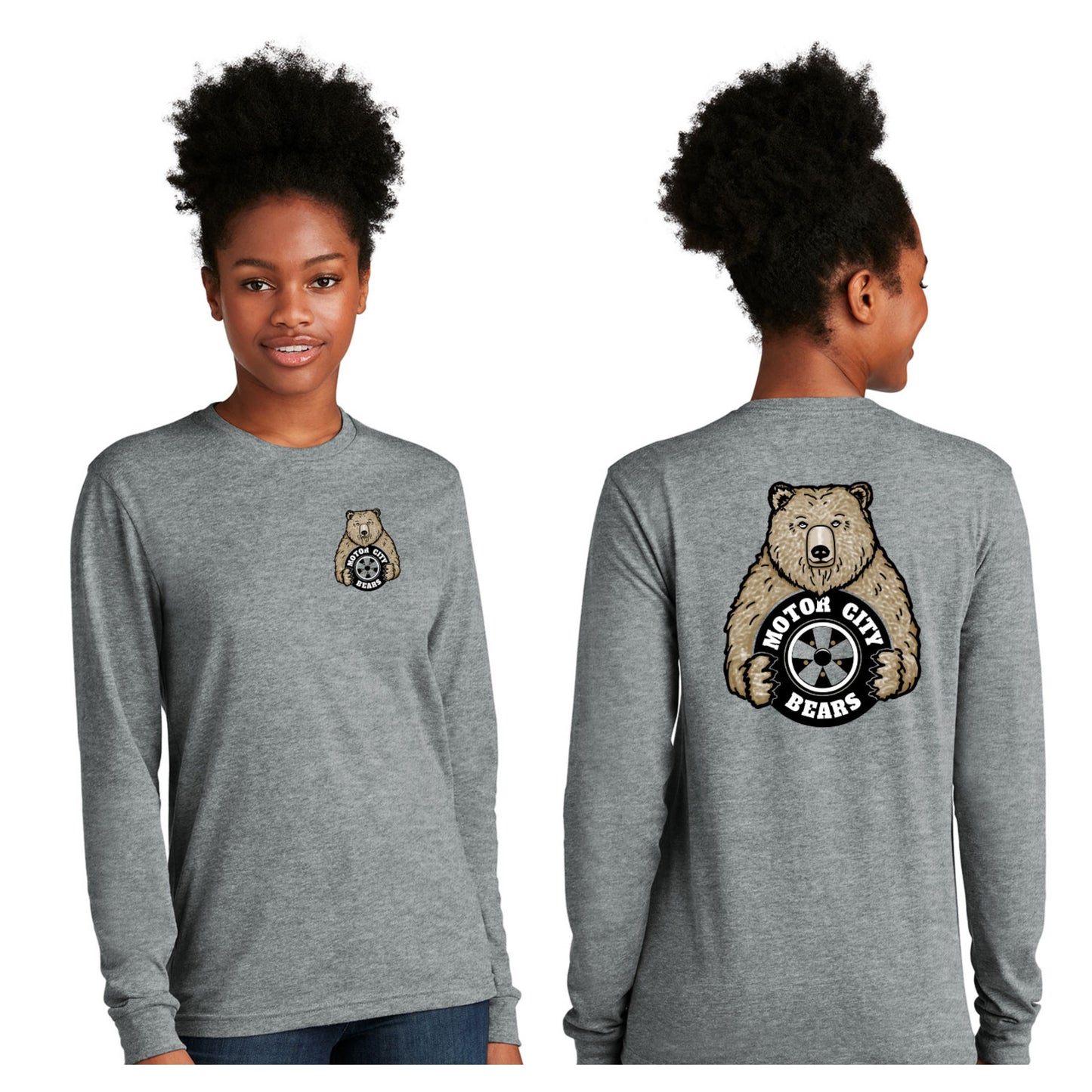 Motor City Bears -  2-Sided Next Level Unisex Blend Long Sleeve Tee