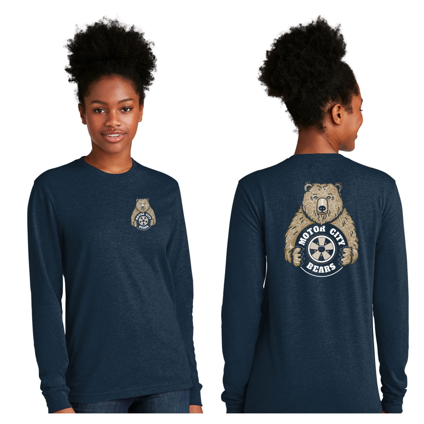 Motor City Bears -  2-Sided Next Level Unisex Blend Long Sleeve Tee