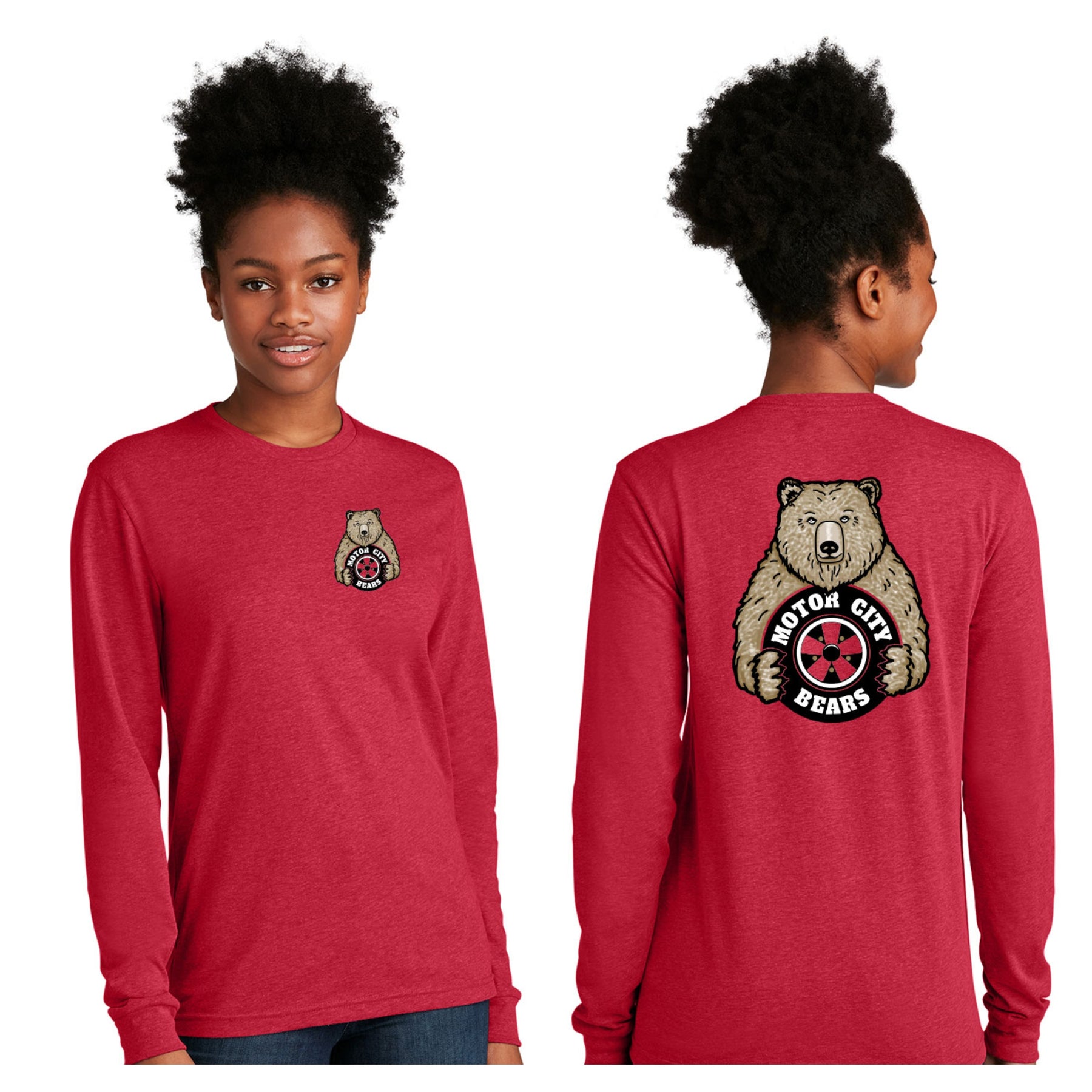 Motor City Bears -  2-Sided Next Level Unisex Blend Long Sleeve Tee