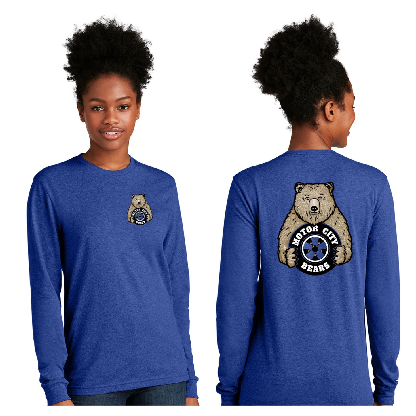 Motor City Bears -  2-Sided Next Level Unisex Blend Long Sleeve Tee
