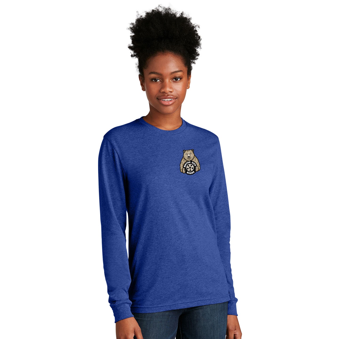 Motor City Bears -  Printed Crest Next Level Unisex Blend Long Sleeve Tee