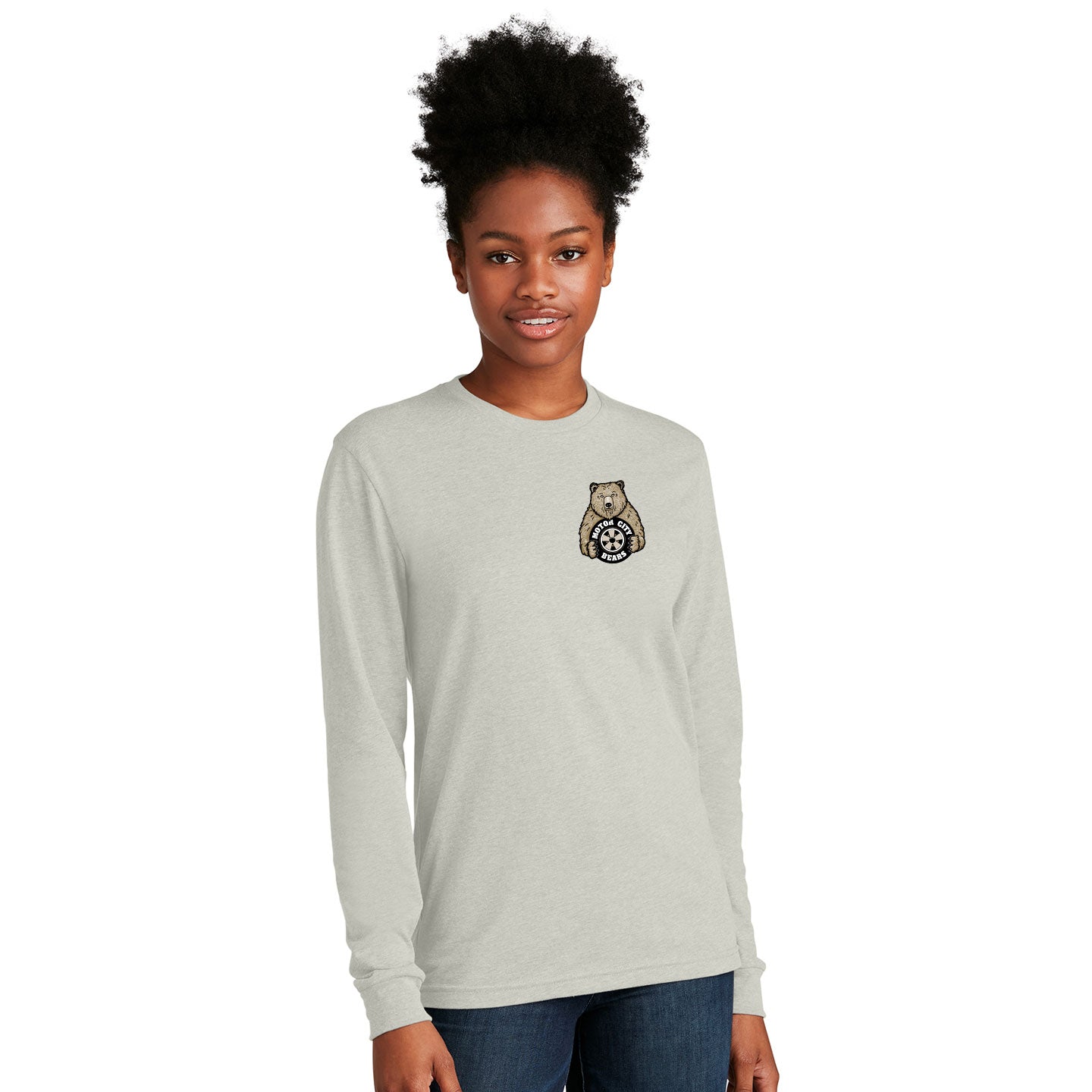 Motor City Bears -  Printed Crest Next Level Unisex Blend Long Sleeve Tee