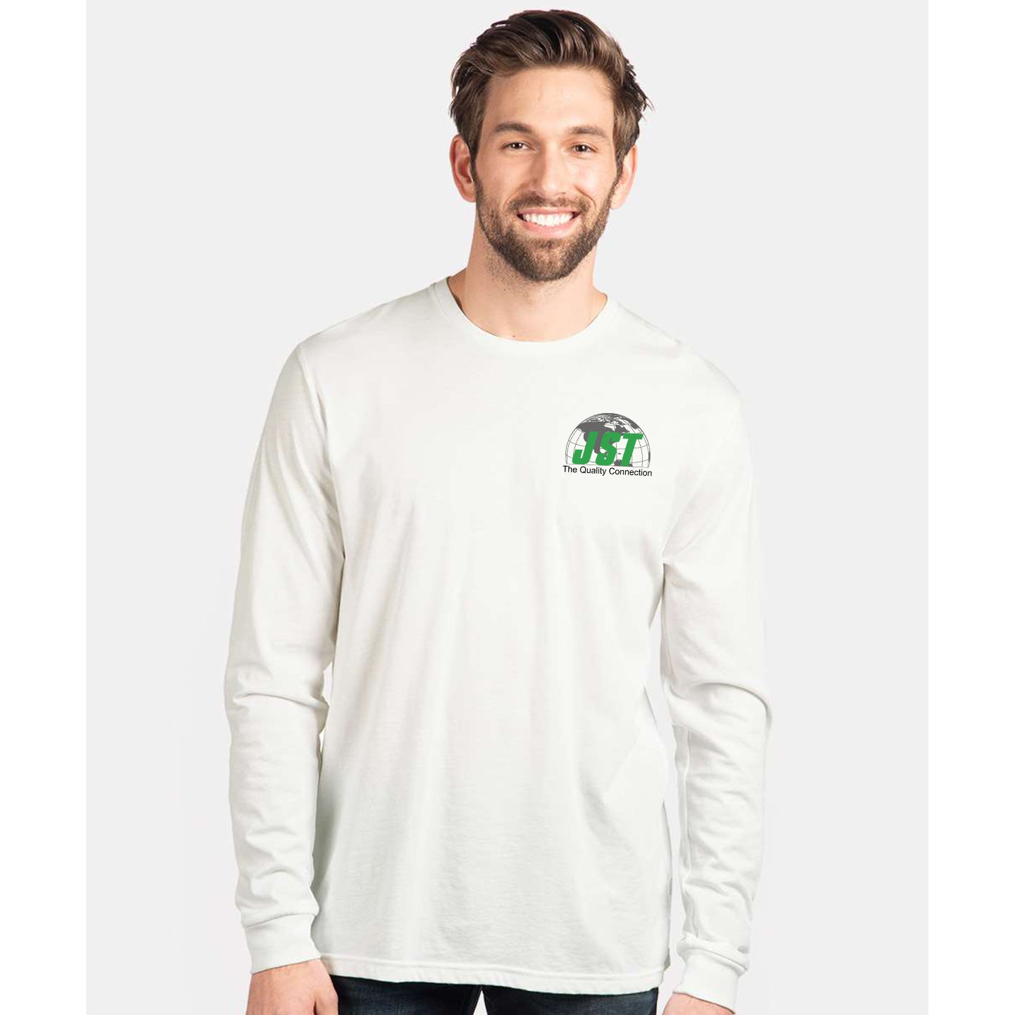 JST - Unisex Blended Long Sleeve T-Shirt Printed with Crest Logo